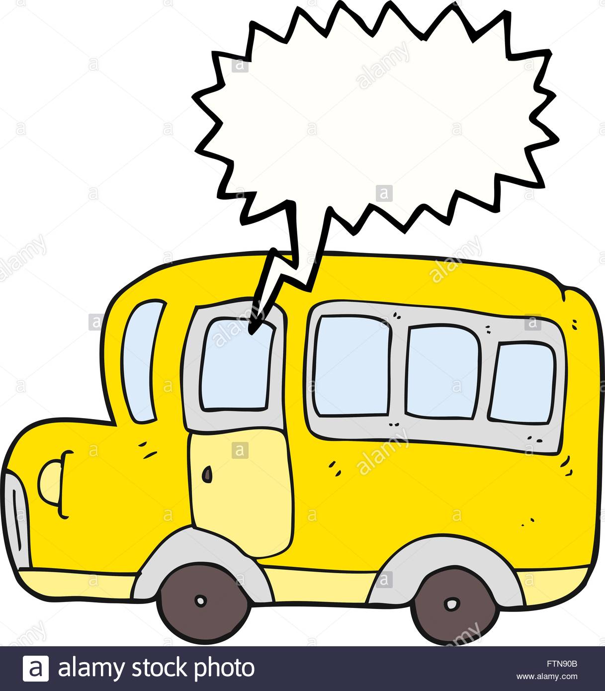 1217x1390 Freehand Drawn Speech Bubble Cartoon Yellow School Bus Stock