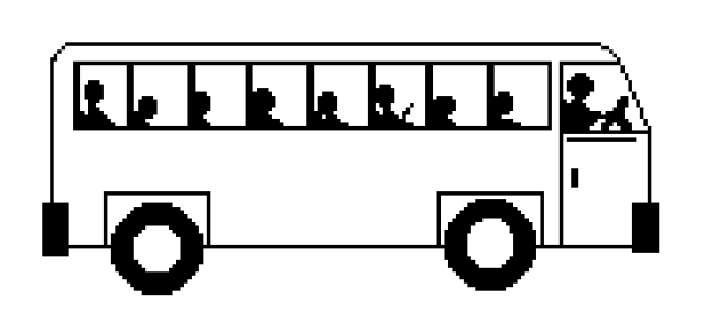 640x303 Bus Clipart Black N White