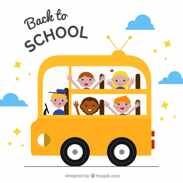 626x626 Happy Students And Driver In The School Bus Vector Free Download