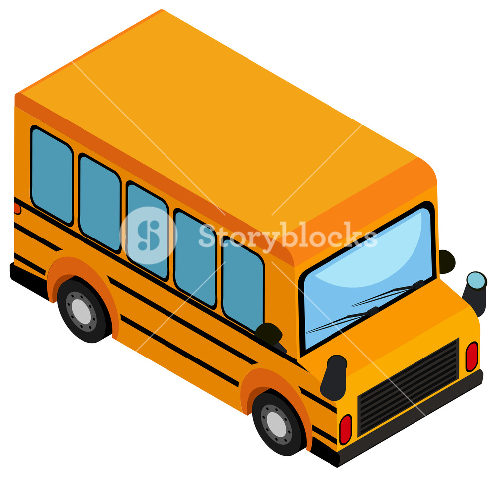 1000x958 Yellow School Bus On White Background Illustration Royalty Free