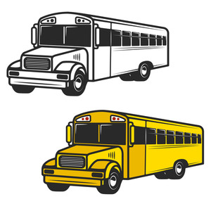 300x300 Illustration Of School Bus On A White Background Royalty Free
