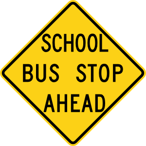 300x300 School Bus Stop Ahead Sign Clip Art Free Vector 4vector