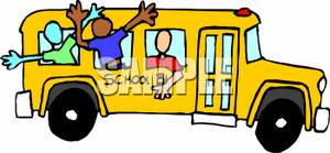 300x139 Hanging Out A School Bus Window Clipart Image