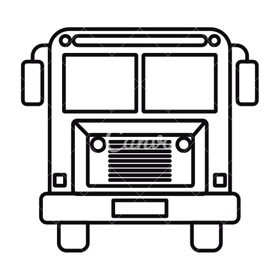 550x550 School Bus Outline