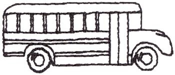 350x150 School Bus Outline Embroidery Designs, Machine Embroidery Designs
