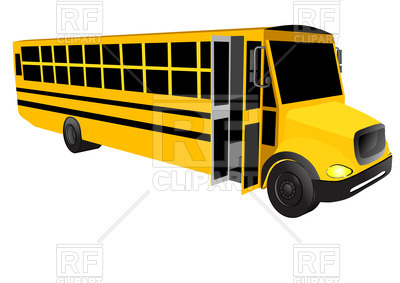 400x283 School Bus With Open Door Isolated On A White Background Royalty