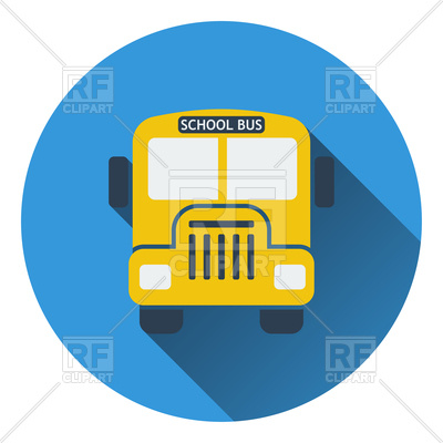 400x400 Flat Design Icon Of School Bus Royalty Free Vector Clip Art Image