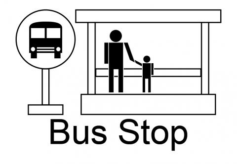 480x332 Bus Stop Clipart