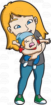 196x400 A Young Mom Trying To Hush Her Crying Baby At High School