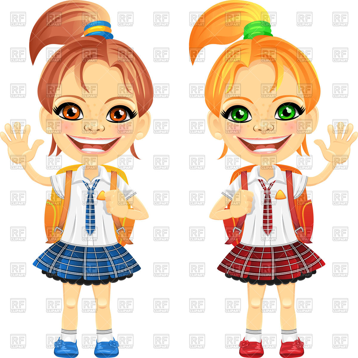 1200x1200 Cute Schoolgirls With School Bag