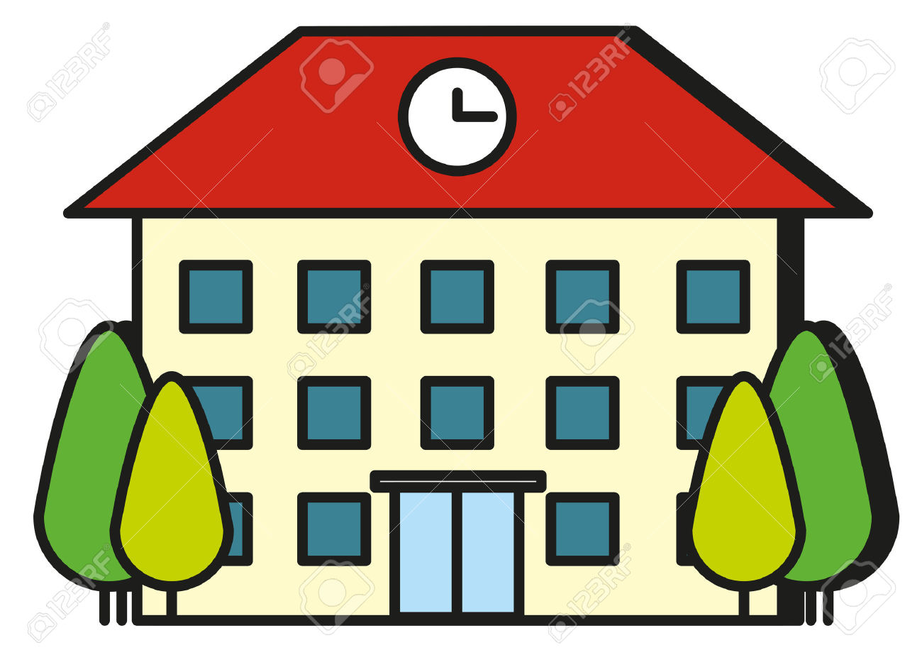 1300x916 Cartoon School Building Collection