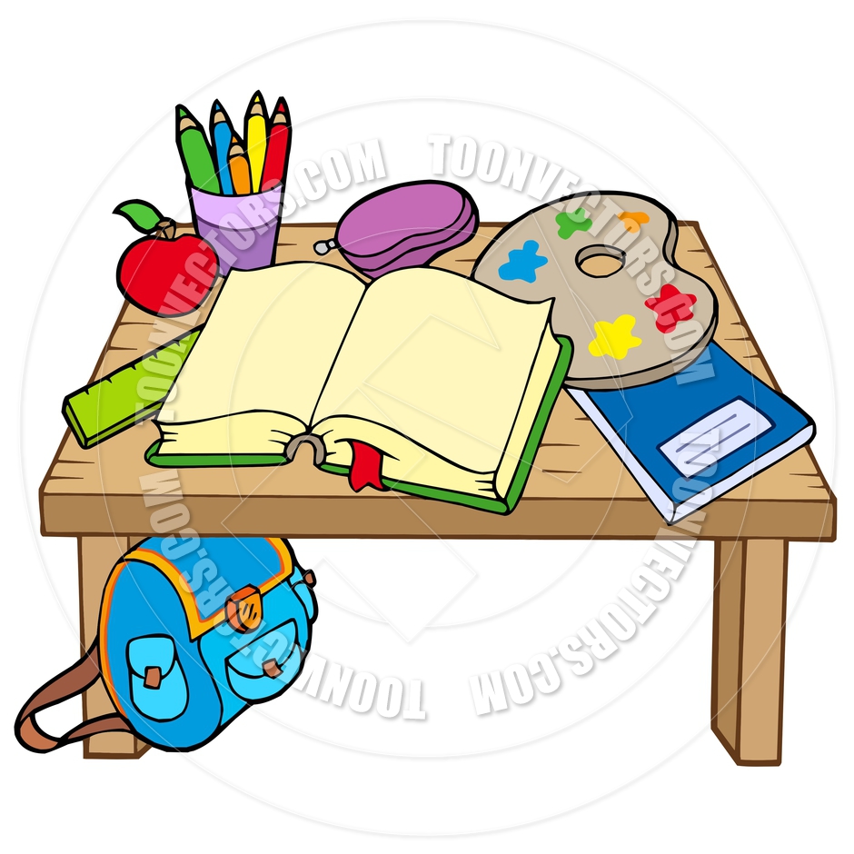 940x940 Cartoon School Desk By Clairev Toon Vectors Eps