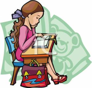 300x286 School Clipart Of A Girl Reading