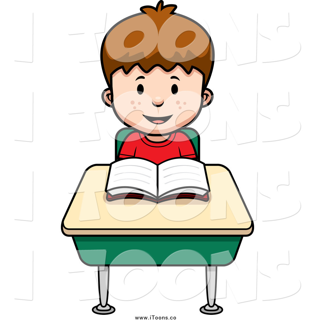 1024x1044 Vector Clip Art Of A Brunette White School Boy Reading