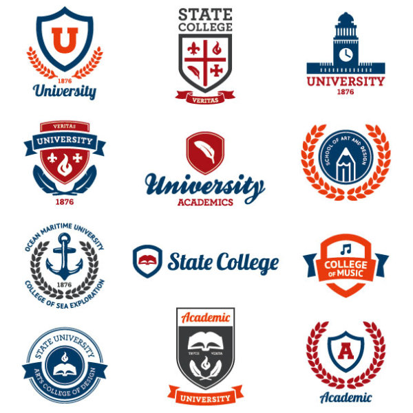 600x601 Creative Of School Emblems Vector 01