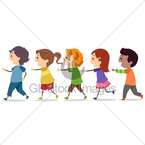500x500 Walking In Hallway Clipart