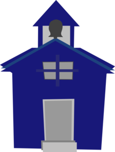224x297 Blue Schoolhouse Clip Art