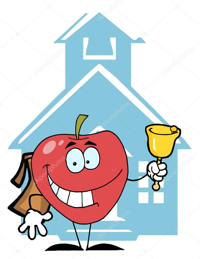 790x1023 Apple Ringing A Bell By A School House Stock Photo Hittoon