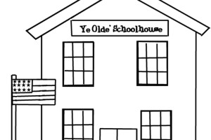 300x200 School House Coloring Pages