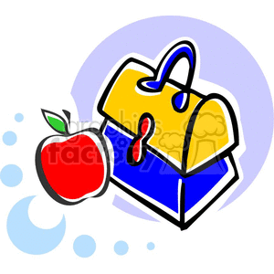 300x300 Royalty Free School Lunch Box And Apple 382694 Vector Clip Art