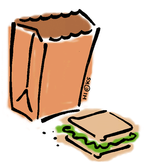 550x621 Bag Lunch In Color Clip Art Gallery