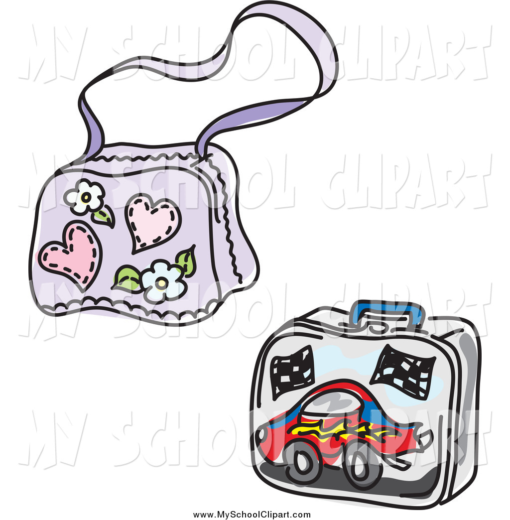 1024x1044 Clip Art Of A Girly School Bag And Boy Lunch Box By Inkgraphics