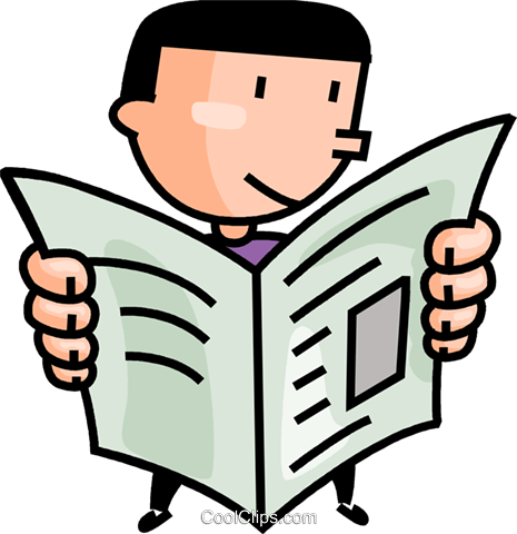 465x480 Man Reading The Newspaper Royalty Free Vector Clip Art