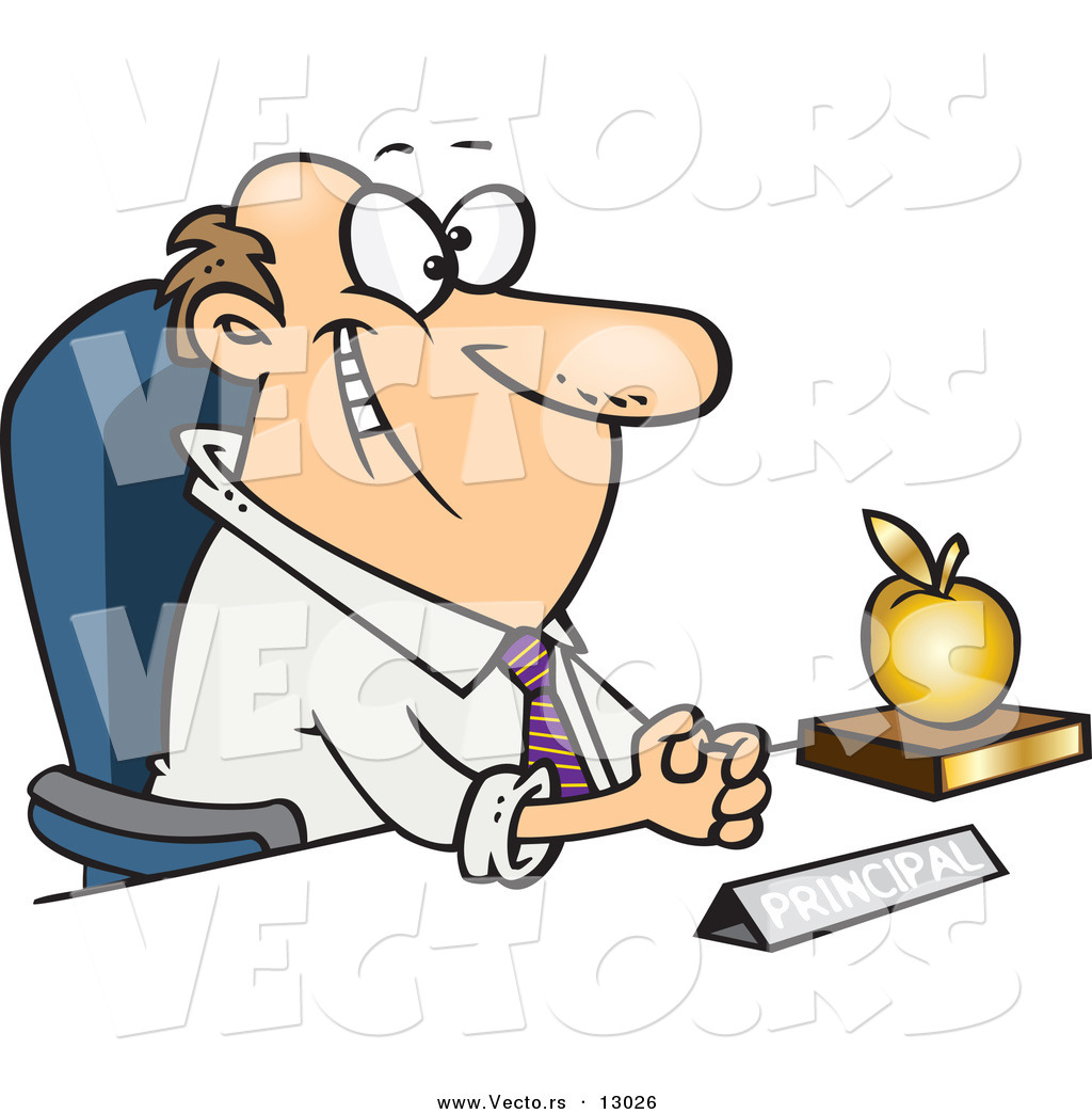 1024x1044 Vector Of A Happy Cartoon School Principal Sitting