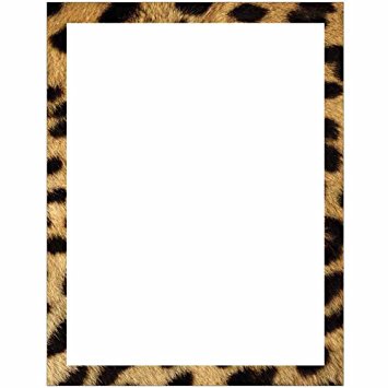 355x355 Cheetah Print Border Stationery Letter Paper