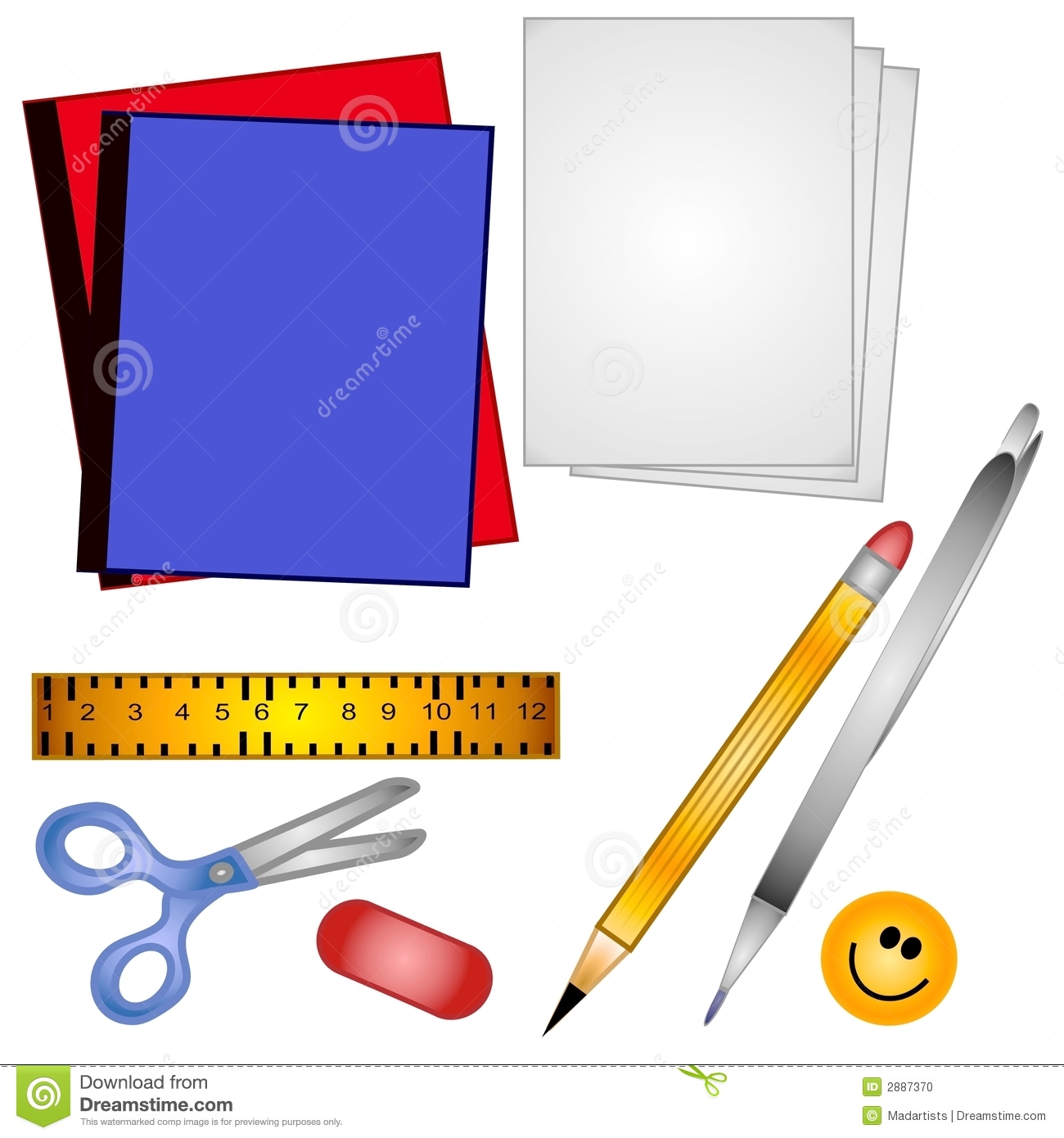 1300x1390 Cartoon School Supplies Clipart