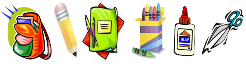 800x216 School Supplies Clipart