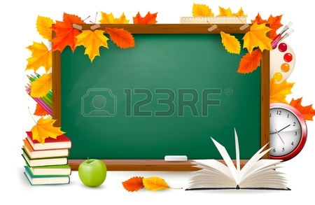 450x293 Back To School Green Background With School Supplies And Autumn