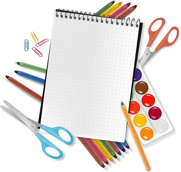 592x562 School Supplies And Stationery Vector Free Vector In Encapsulated