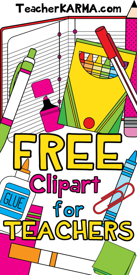 450x900 Free Clipart For Teachers. School Supplies. Tpt