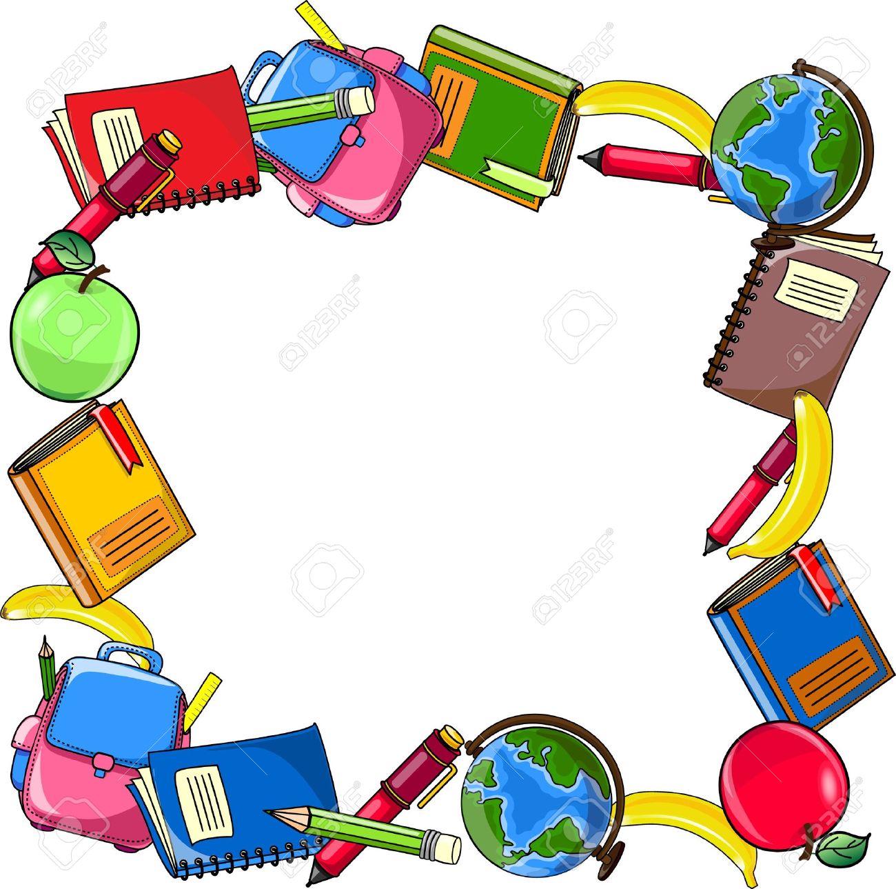 1300x1289 School Supplies Background Clipart