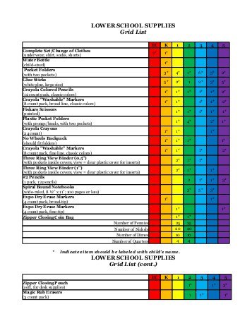 357x462 Kindergarten 12 13 School Supplies List