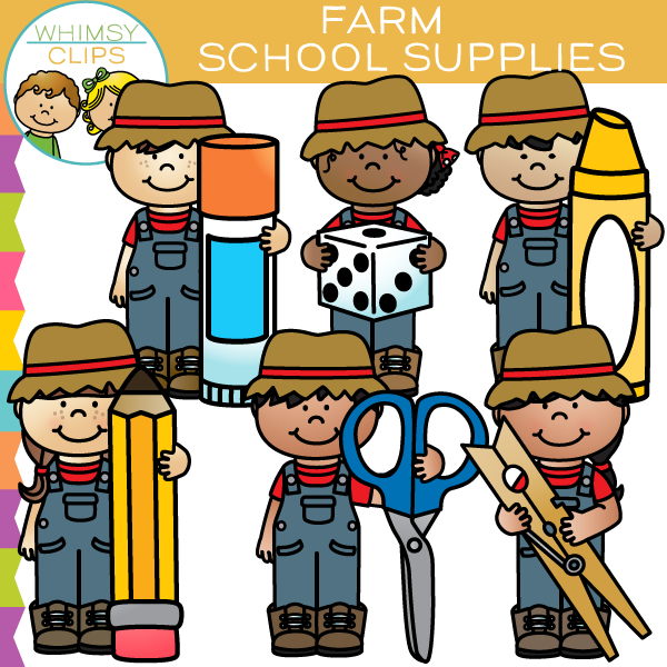 600x600 Farm Kids School Supplies Clip Art , Images Amp Illustrations