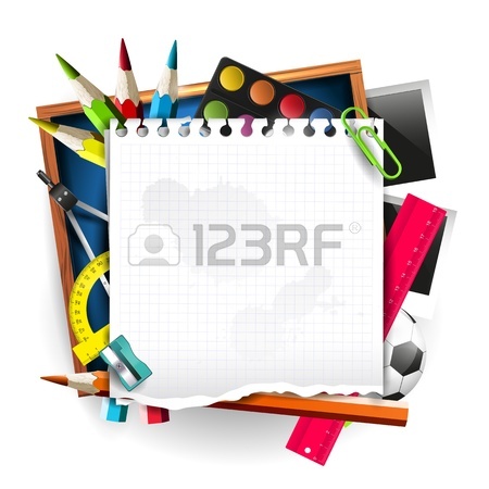 450x450 Modern School Background With School Supplies And Empty Paper