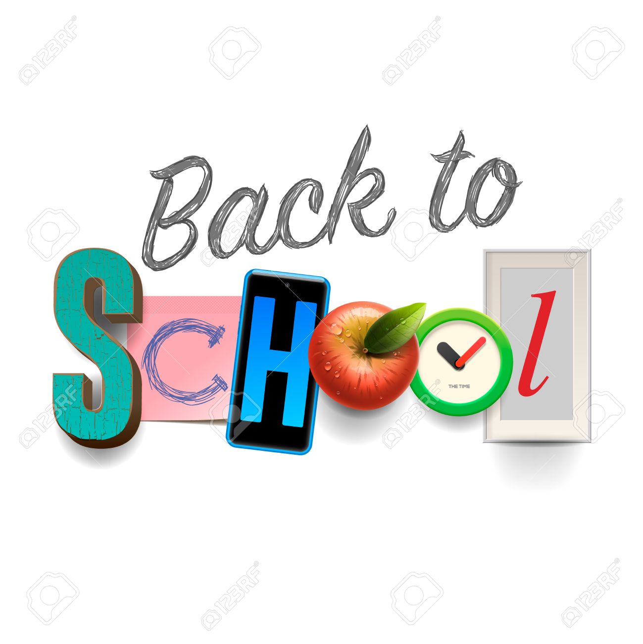 1299x1300 Back To School Background With School Supplies, Collage Art Craft