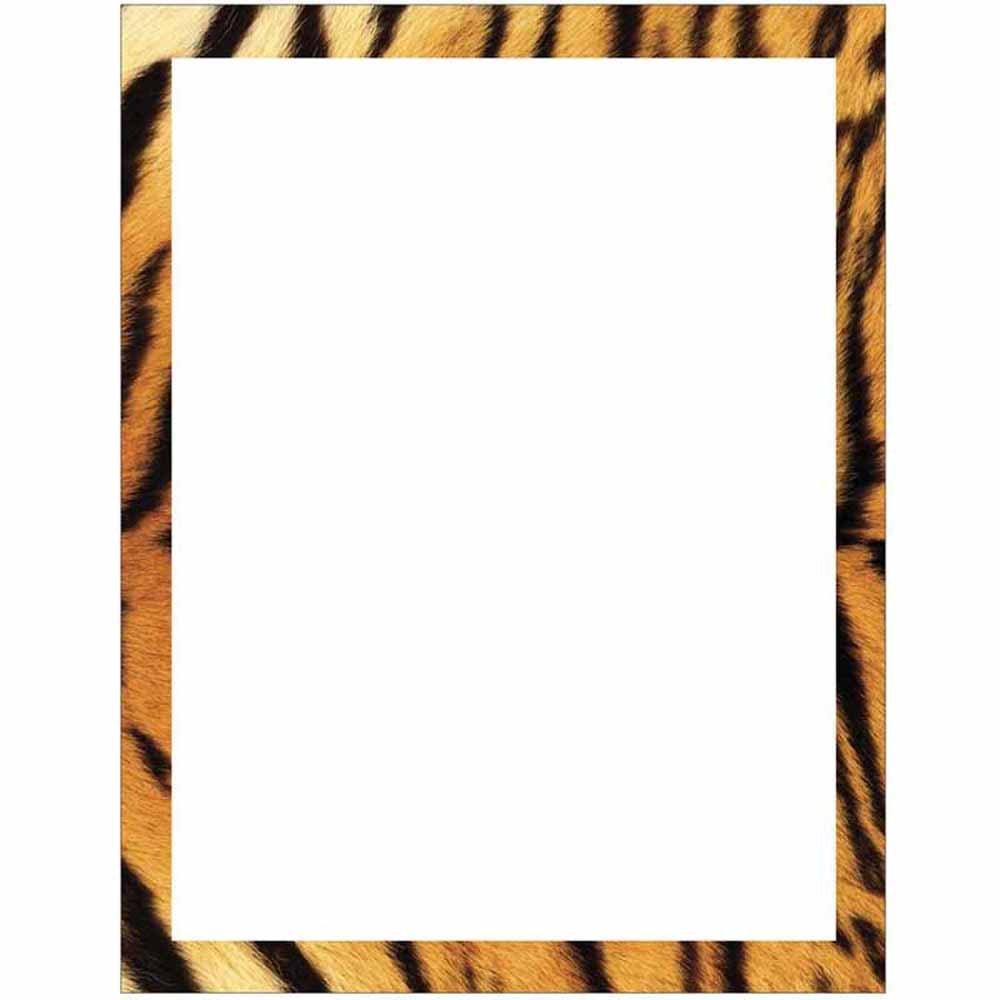 1000x1000 Tiger Print Border Stationery Letter Paper