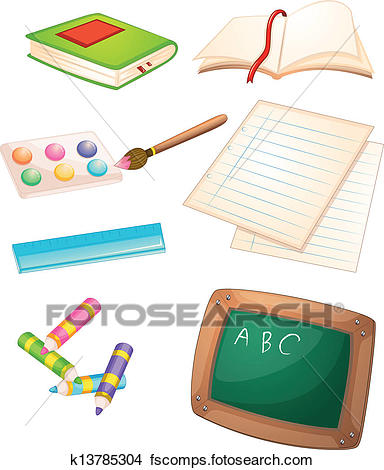 384x470 Clipart Of Different Things Used In The School K13785304