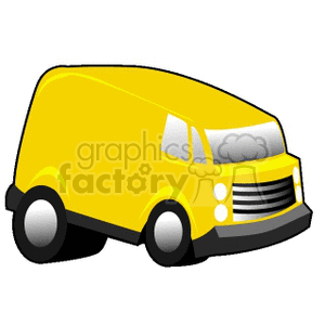 300x300 Royalty Free Yellow Van 172405 Vector Clip Art Image