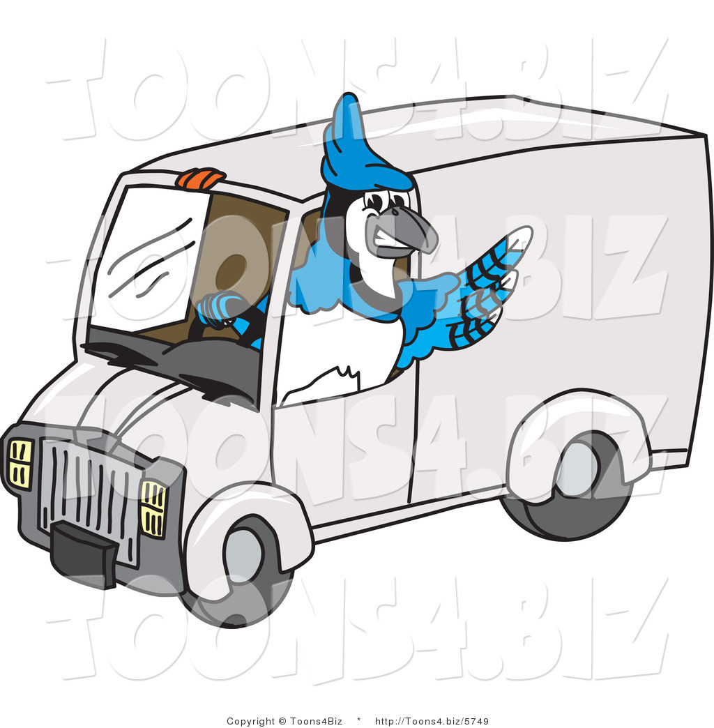 1024x1044 Vector Illustration Of Cartoon Blue Jay Mascot Driving