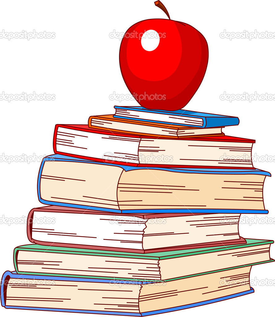 890x1024 Books With Apple Clipart