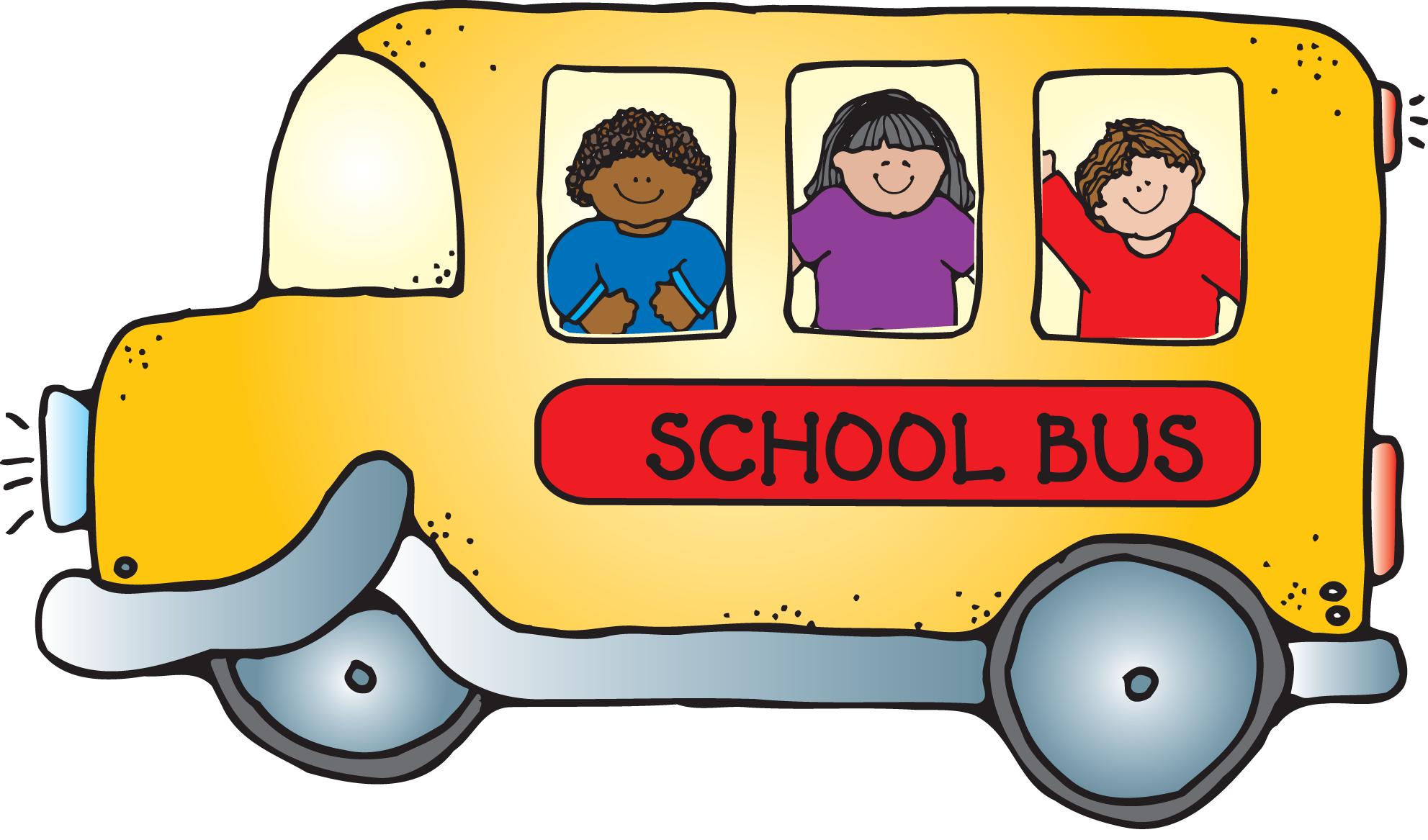 1983x1167 School Bus With Children Png Clipart
