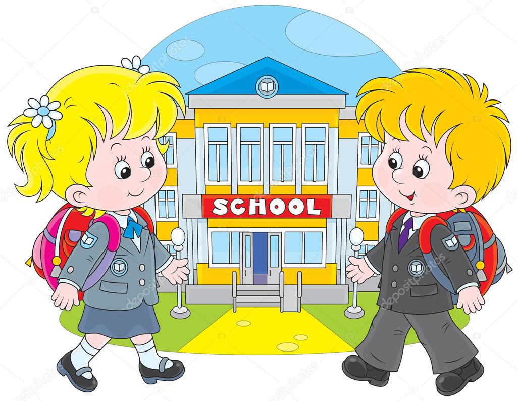 1024x794 Schoolchildren Going To School Stock Vector Alexbannykh