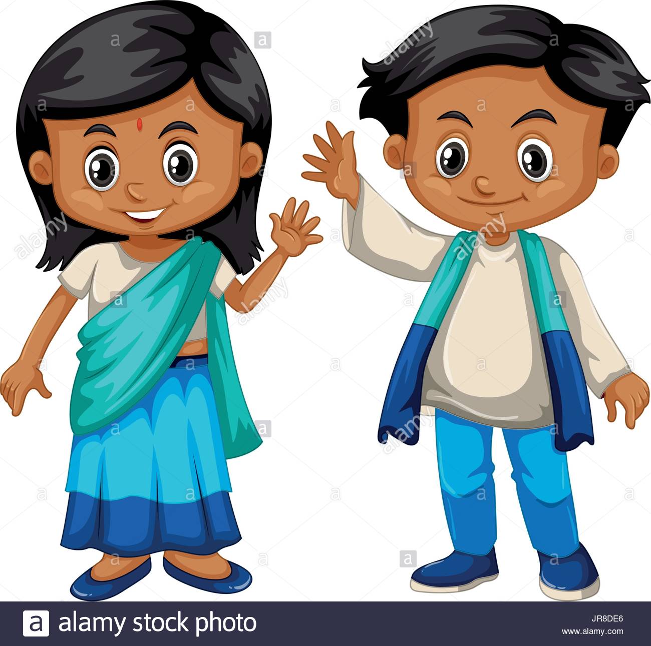 1300x1291 Sri Lanka Boy And Girl In Traditional Costume Illustration Stock