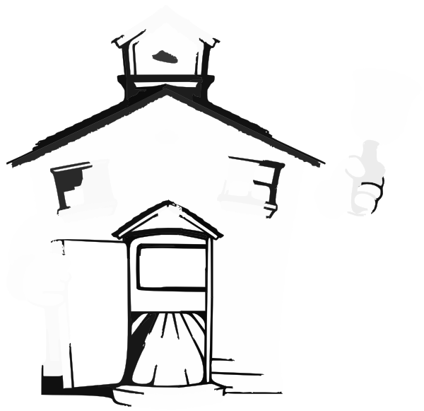 600x581 Schoolhouse Bw Clip Art