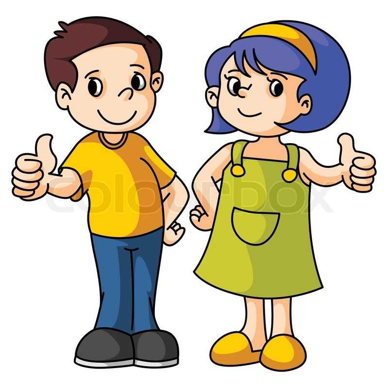 799x800 Cartoon School Kids In Uniform. Vector Clip Art Illustration