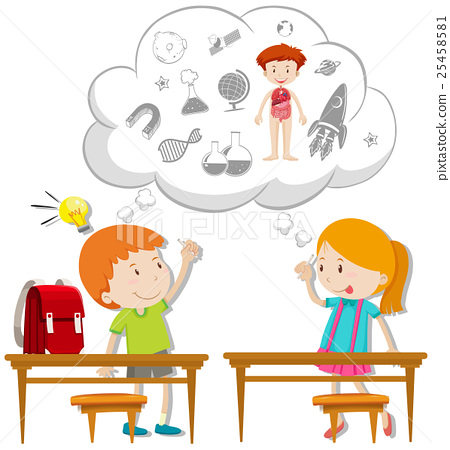 450x450 Two Students Thinking About Schoolwork